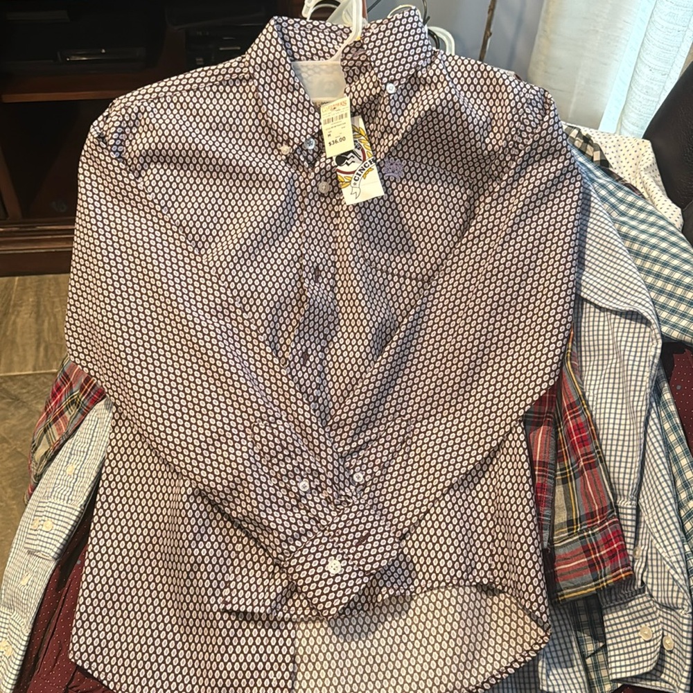 Cinch- Boys western button up shirt - medium